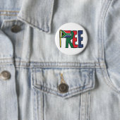 Vrij Zuid-Afrika Ronde Button 5,7 Cm (In situ)