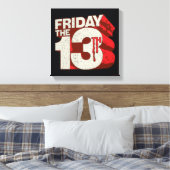 Vrijdag 13 | 3D-gestapelde bloeding Canvas Afdruk (Insitu (Slaapkamer))