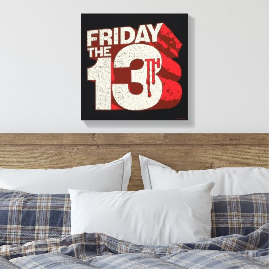 Vrijdag 13 | 3D-gestapelde bloeding Canvas Afdruk (Insitu (Slaapkamer))