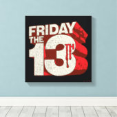 Vrijdag 13 | 3D-gestapelde bloeding Canvas Afdruk (Insitu (Houten vloer))