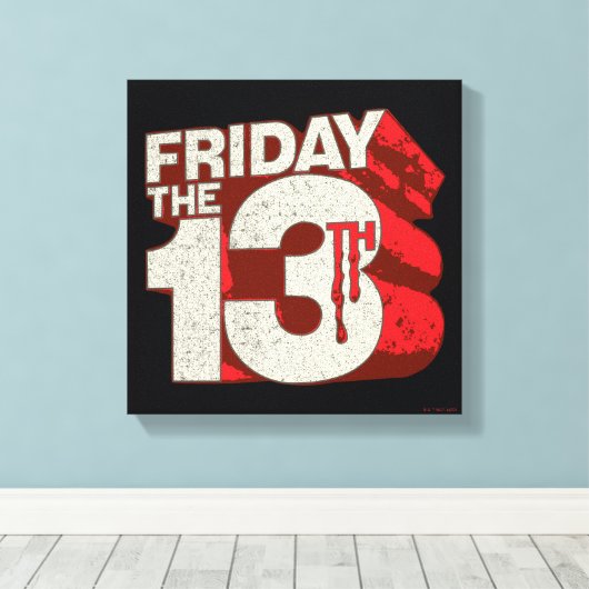 Vrijdag 13 | 3D-gestapelde bloeding Canvas Afdruk (Insitu (Houten vloer))