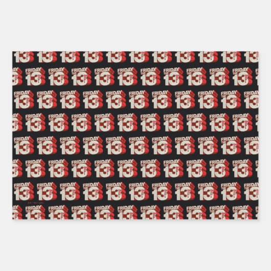 Vrijdag 13 | 3D-gestapelde bloeding Inpakpapier Vel (Voorkant)