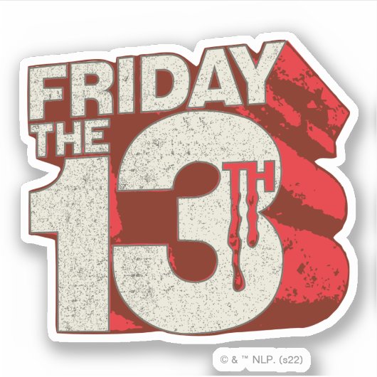 Vrijdag 13 | 3D-gestapelde bloeding Sticker (Voorkant)
