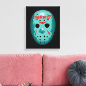 Vrijdag 13 | Blauw Hockey Mask Graphic Canvas Afdruk (Insitu (Woonkamer))