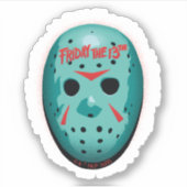 Vrijdag 13 | Blauw Hockey Mask Graphic Sticker (Voorkant)