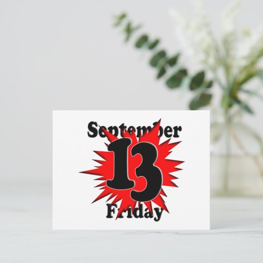 Vrijdag 13 briefkaart (Staand voorkant)