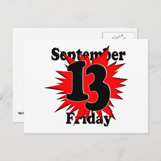 Vrijdag 13 briefkaart (Voorkant / Achterkant)