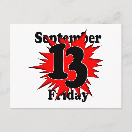 Vrijdag 13 briefkaart (Voorkant)