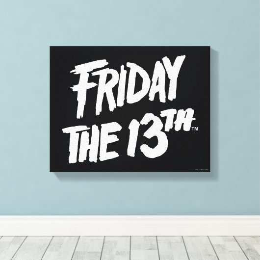 Vrijdag 13 | Gestapeld gedopte Logo Canvas Afdruk (Insitu (Houten vloer))