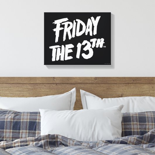 Vrijdag 13 | Gestapeld gedopte Logo Canvas Afdruk (Insitu (Slaapkamer))