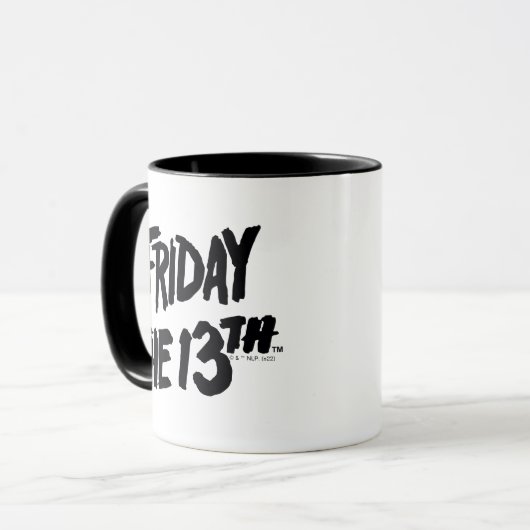 Vrijdag 13 | Gestapeld gedopte Logo Mok (Voorkant links)
