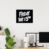 Vrijdag 13 | Gestapeld gedopte Logo Poster (Thuiskantoor)
