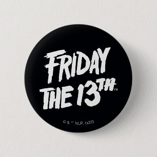 Vrijdag 13 Gestapeld gedopte Logo Ronde Button 5,7 Cm
