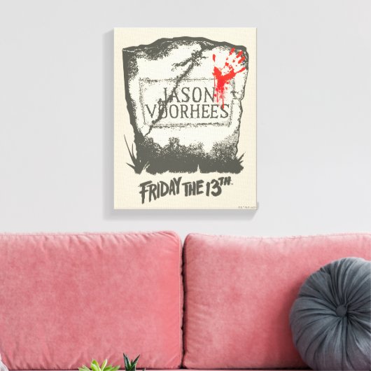 Vrijdag 13 | Jason Voorhees Headstone Canvas Afdruk (Insitu (Woonkamer))