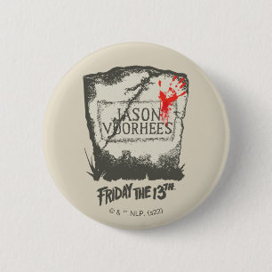 Vrijdag 13 Jason Voorhees Headstone Ronde Button 5,7 Cm