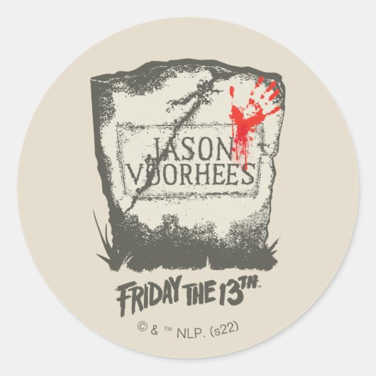 Vrijdag 13 | Jason Voorhees Headstone Ronde Sticker (Voorkant)