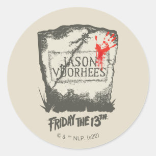 Vrijdag 13 Jason Voorhees Headstone Ronde Sticker