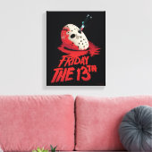 Vrijdag 13 | Mes door middel van hakkeienmasker Canvas Afdruk (Insitu (Woonkamer))