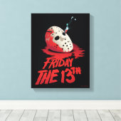 Vrijdag 13 | Mes door middel van hakkeienmasker Canvas Afdruk (Insitu (Houten vloer))