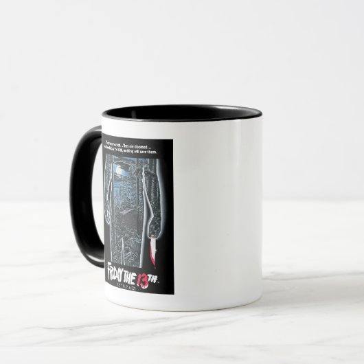 Vrijdag 13 | Silhouette Camp Theatrical Art Mok (Voorkant links)