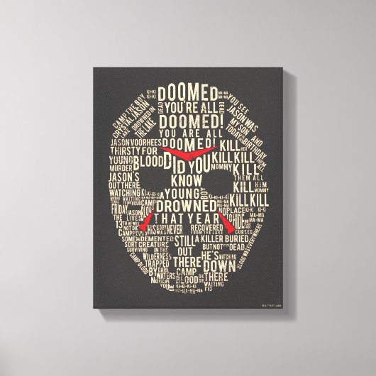 Vrijdag 13 | Typografie Hockey Mask Canvas Afdruk (Voorkant)