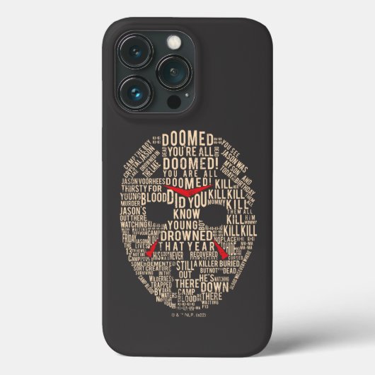 Vrijdag 13 | Typografie Hockey Mask Case-Mate iPhone Case (Achterkant)