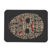 Vrijdag 13 | Typografie Hockey Mask Magneet (Horizontaal)