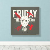 Vrijdag 13 | Wapens kruiskopmasker Canvas Afdruk (Insitu (Houten vloer))