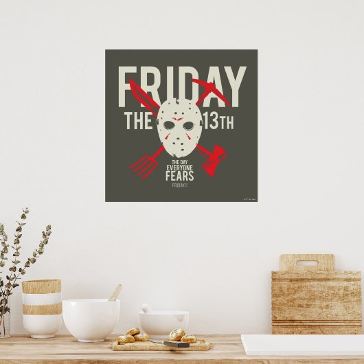 Vrijdag 13 | Wapens kruiskopmasker Poster (Keuken)