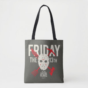 Vrijdag 13 Wapens kruiskopmasker Tote Bag