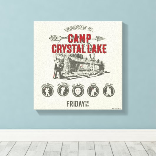 Vrijdag 13 | Welkom in het meer van Camp Crystal Canvas Afdruk (Insitu (Houten vloer))