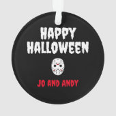 Vrijdag 13e Halloween Masker Bloed Spattered Ornament (achterkant)