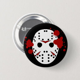 Vrijdag 13e Halloween Masker Bloed Spattered Ronde Button 5,7 Cm