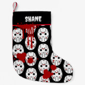 Vrijdag 13e Hockey Mask Bloody Horror Kleine Kerstsok (Voorkant)