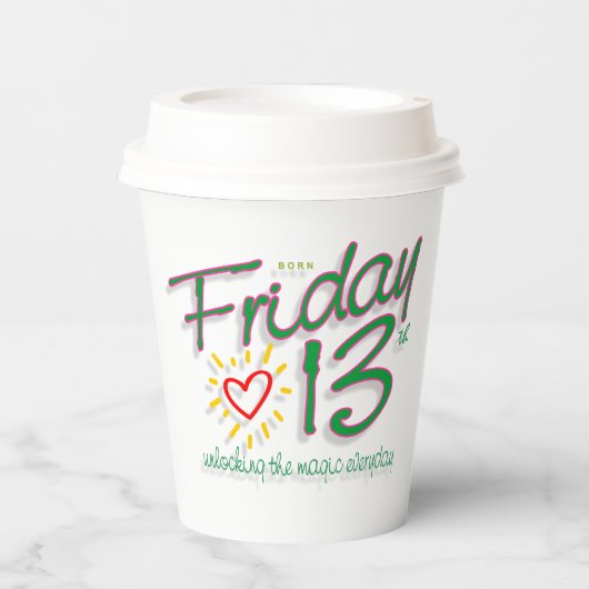 Vrijdag 13e papieren bekers (Voorkant)