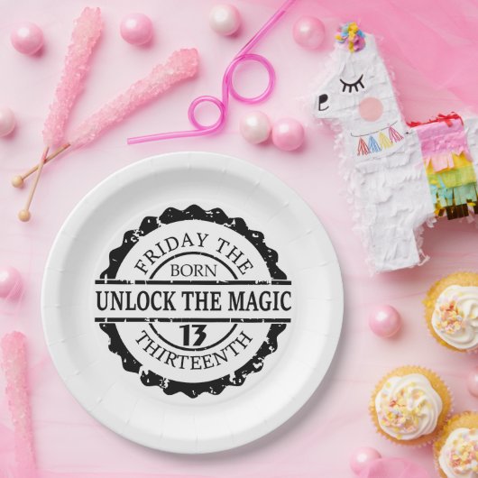 Vrijdag 13e papieren bordje (Feest)