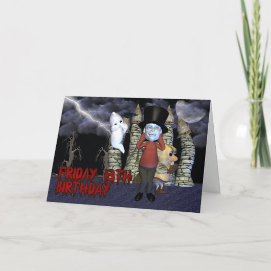 Vrijdag 13e Verjaardag, Spooky Ghost, en wezens Kaart (Voorkant)