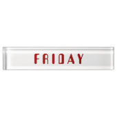 Vrijdag Amelia Desk-naamplaat van Janz Naambordje (Voorkant)