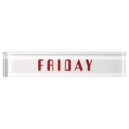 Vrijdag Amelia Desk-naamplaat van Janz Naambordje (Voorkant)