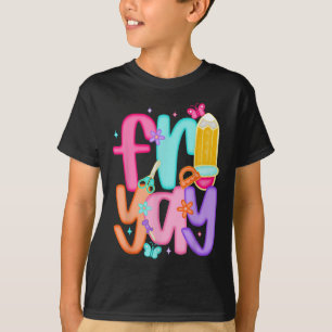 Vrijdag blij Vrijdag Grappig Weekend Leraar Terug T-shirt