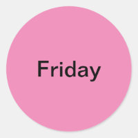 Vrijdag Dag van de Week Roze Stickers