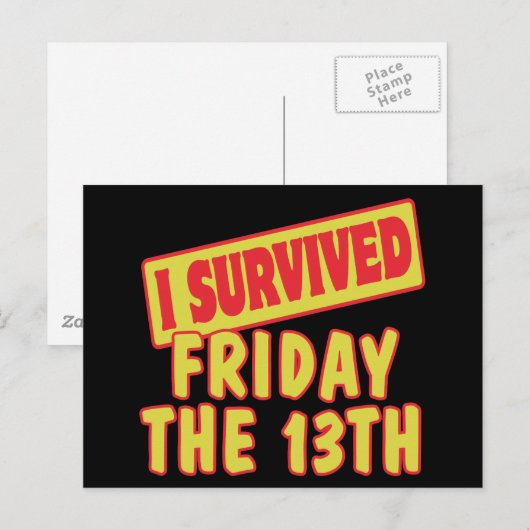 VRIJDAG DE 13DE OVERLEVING IK BRIEFKAART (Voorkant / Achterkant)