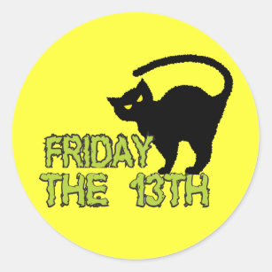 Vrijdag De 13de zwarte kat Ronde Sticker