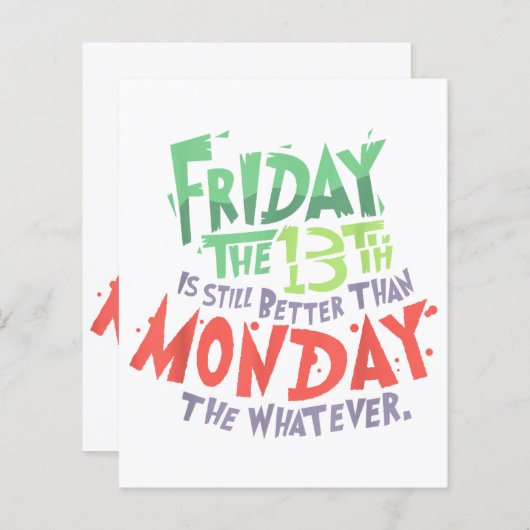 Vrijdag de 13e is beter dan maandag de wat dan ook (Voorkant / Achterkant)