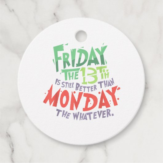 Vrijdag de 13e is beter dan maandag de wat dan ook bedankjes labels (Voorkant)