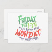 Vrijdag de 13e is beter dan maandag de wat dan ook feestdagenkaart (Voorkant / Achterkant)