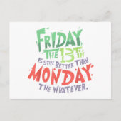Vrijdag de 13e is beter dan maandag de wat dan ook feestdagenkaart (Voorkant)