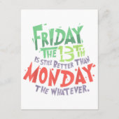 Vrijdag de 13e is beter dan maandag de wat dan ook informatiekaartje (Achterkant)