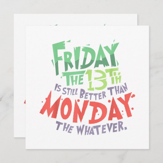 Vrijdag de 13e is beter dan maandag de wat dan ook kaart (Voorkant / Achterkant)