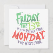 Vrijdag de 13e is beter dan maandag de wat dan ook kaart (Achterkant)